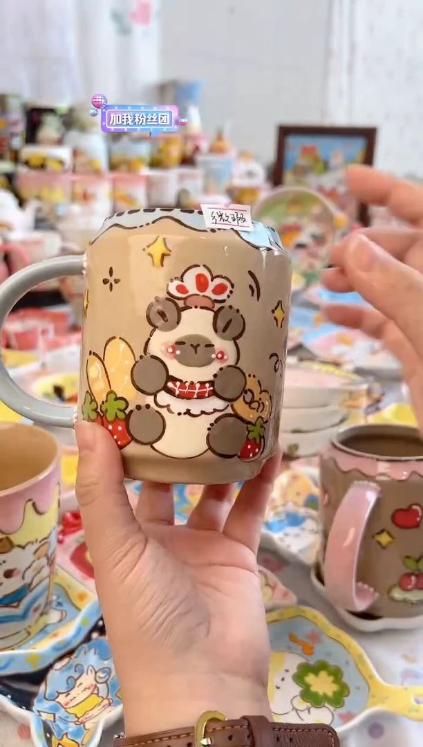 摆件陶景德镇陶瓷手绘微瑕