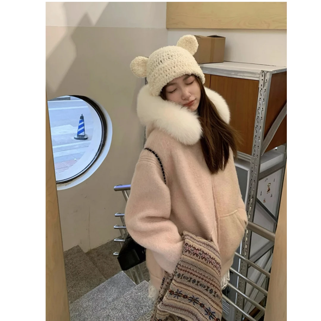 秋冬女装2025新款小香风百搭减龄漂亮洋气短款毛茸茸加厚毛呢外套