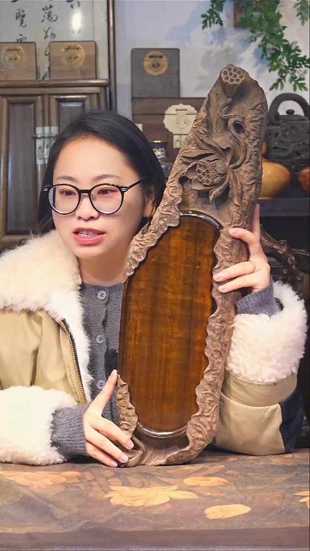 金丝楠小叶桢楠【32】纯手工精雕 整板整雕 满花干料茶盘