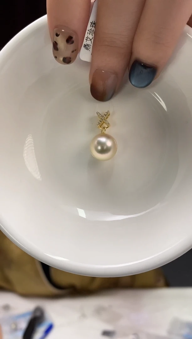 吊坠(不含链)银S925镶嵌海水珍珠11-12海水珍珠吊坠