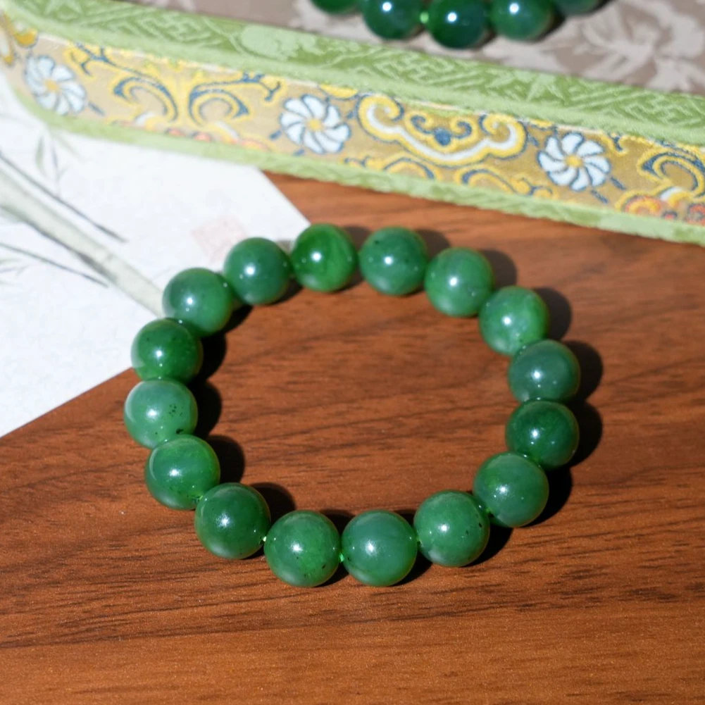 【产品部专享】天然和田玉碧玉手串约12mm 微瑕多样性发一cg