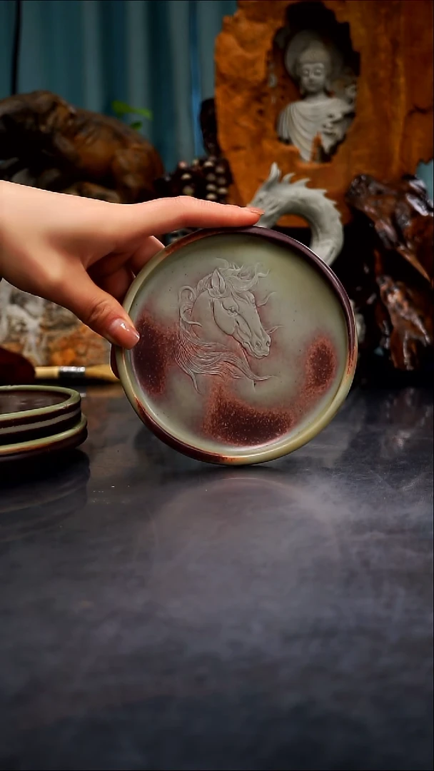 紫袍玉带石马壶承