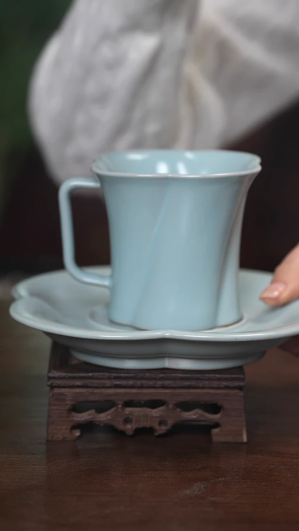 【闪购商品】清凉寺仿古釉手工汝瓷咖啡杯（不完美）