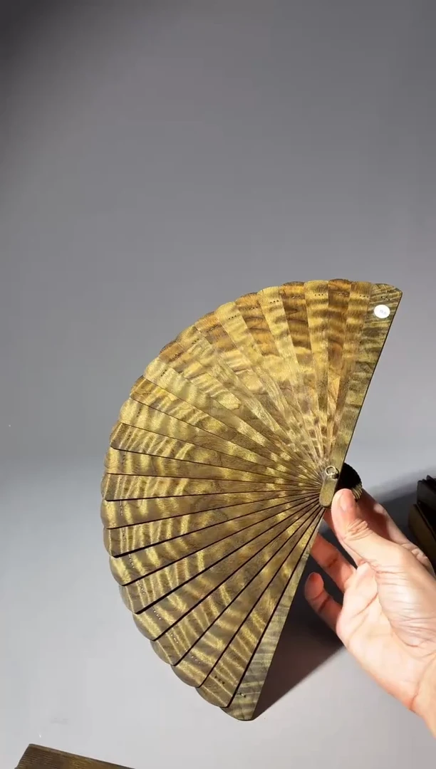其他楠木（金丝楠）酒**子716号18cm乌木金丝楠小叶桢楠扇子