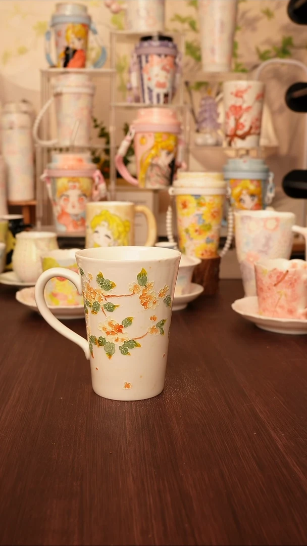 陶景德镇手绘的杯子