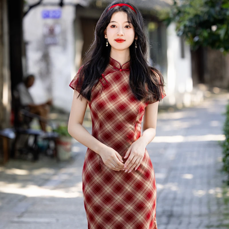 【华夫人】2025年夏季新款 舒适气质 时尚短袖 中国风改良旗袍