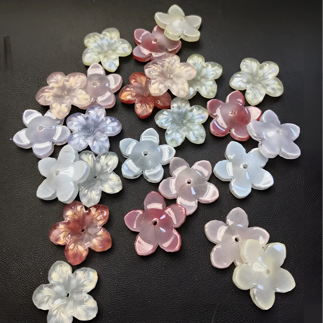 《海燕专属》五叶花琉璃花瓣珊瑚花花瓣diy手工古风发簪汉服