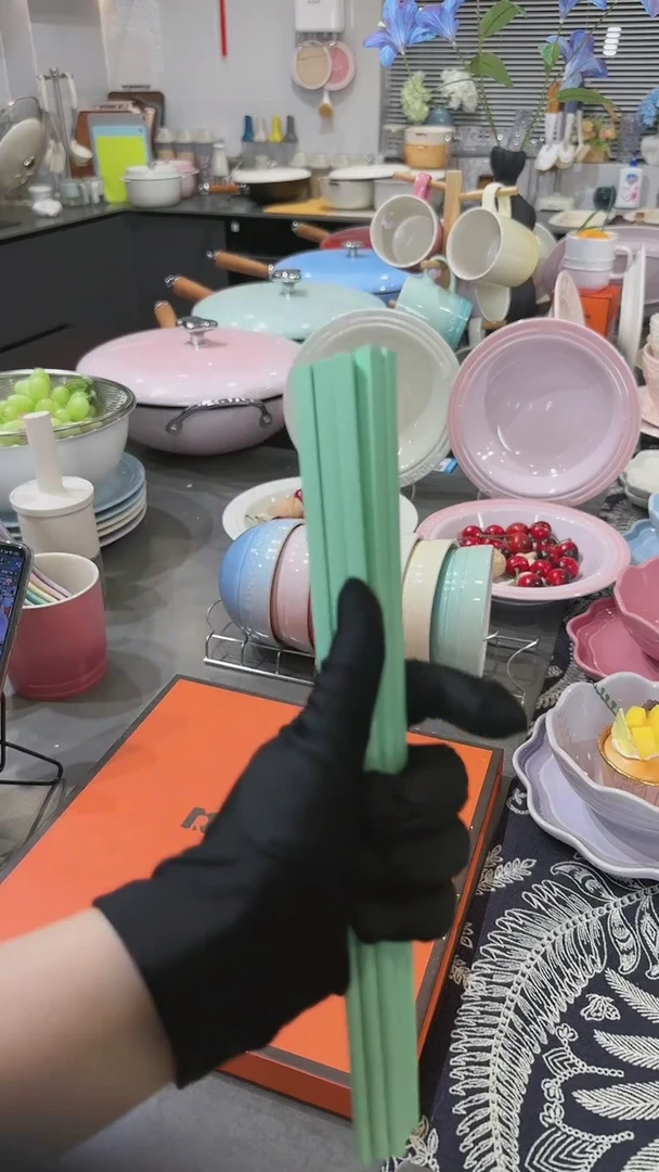 【闪购商品】瓷筷子SPS6双盒装-孔雀青