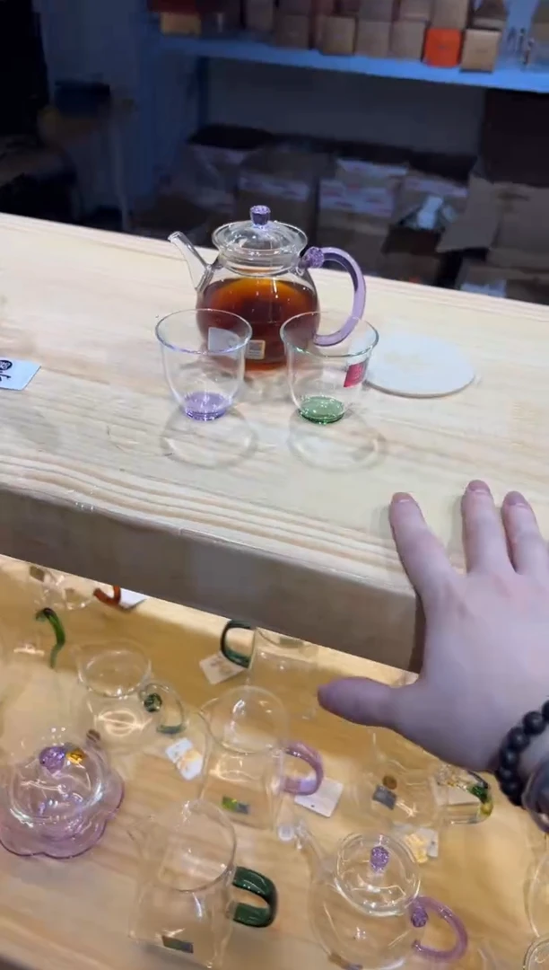 禾器-清莲壶-浅紫色+杯垫+韵杯2只