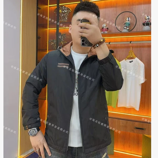 8870 秋款双咖条连帽外套 欧品男士外套潮款时尚精品休闲精选高端