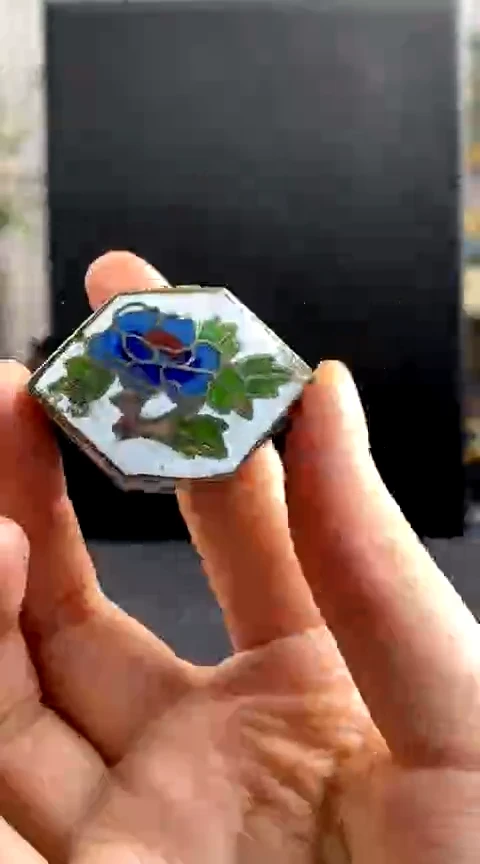 【闪购商品】非遗技艺 景泰蓝粉盒白色（微瑕）