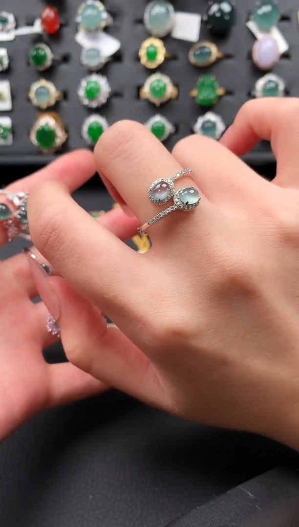 【闪购商品】翡翠戒指银S925镶嵌521341