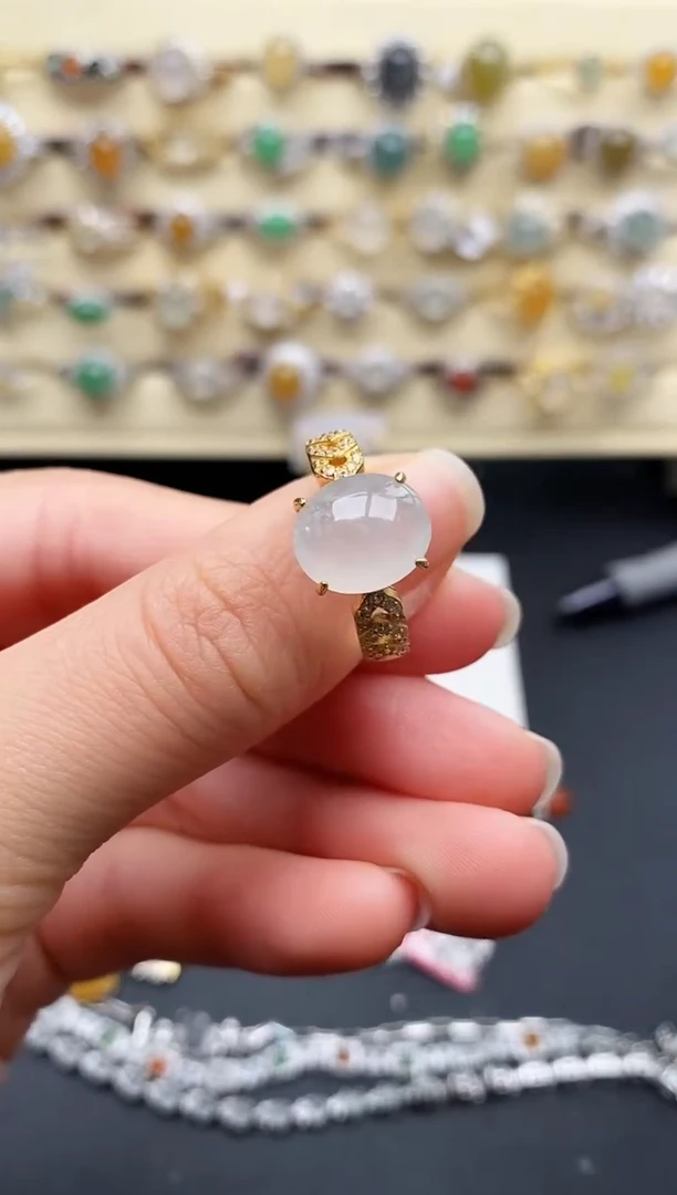 翡翠戒指银S925镶嵌111111111+5