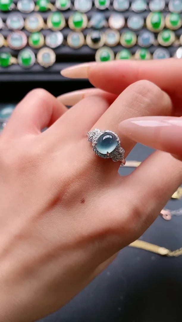 【闪购商品】翡翠戒指银S925镶嵌11111