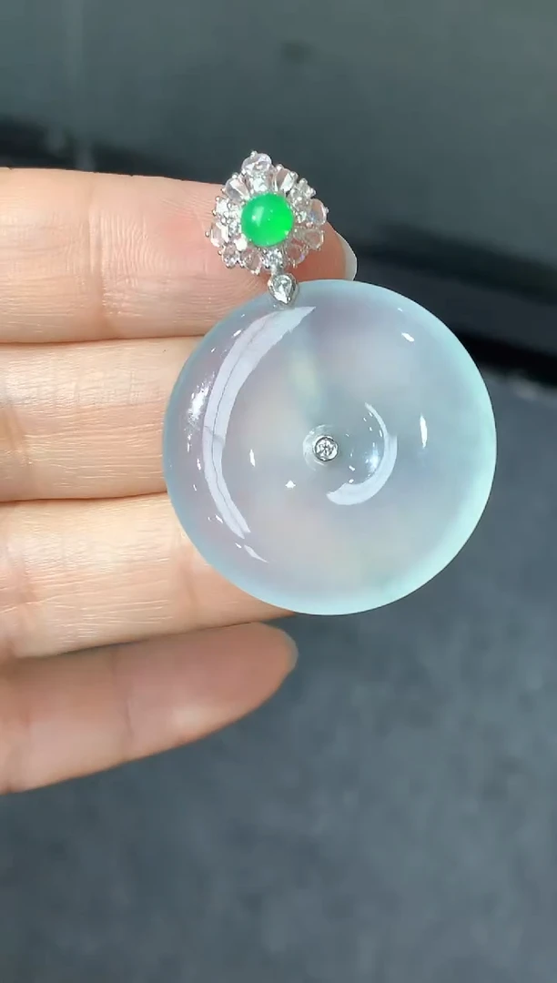 颈饰18K金镶嵌翡翠734-中国好珍宝