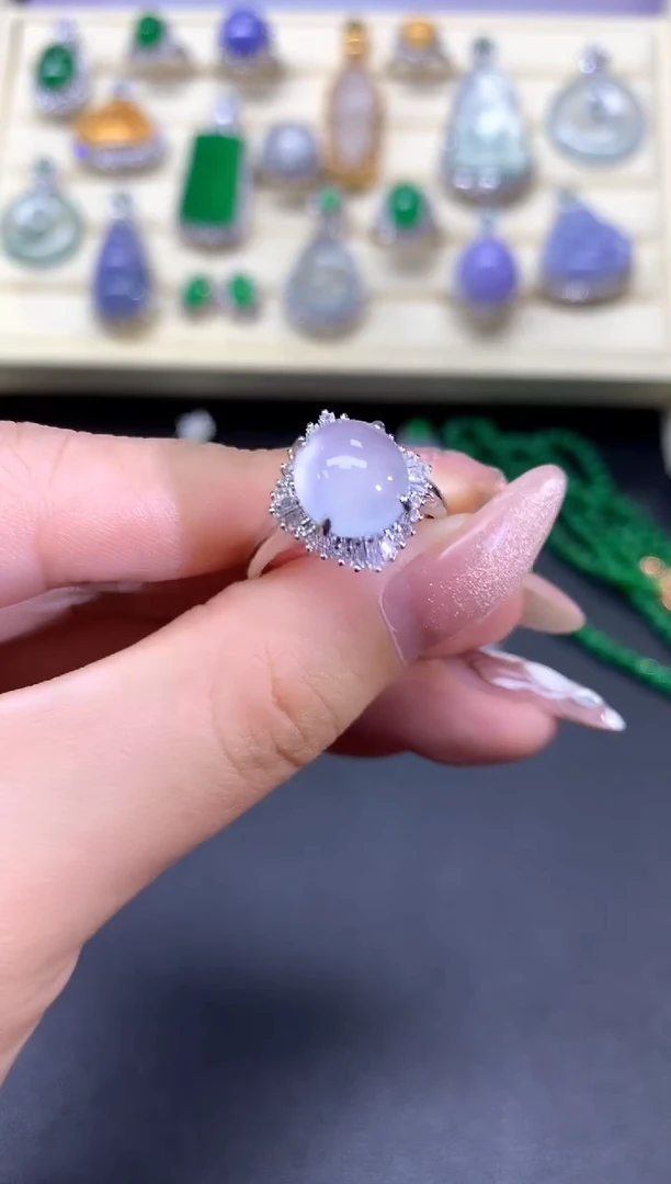 【闪购商品】翡翠戒指18K金镶嵌戒指|7100+710
