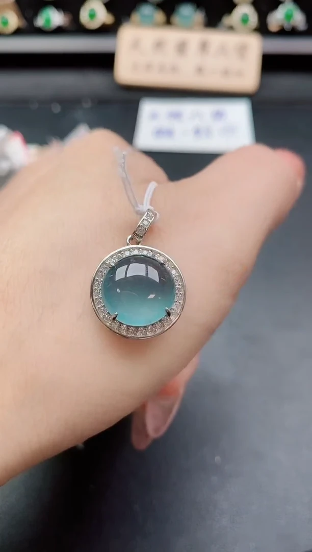 吊坠(赠链)银S925镶嵌翡翠1