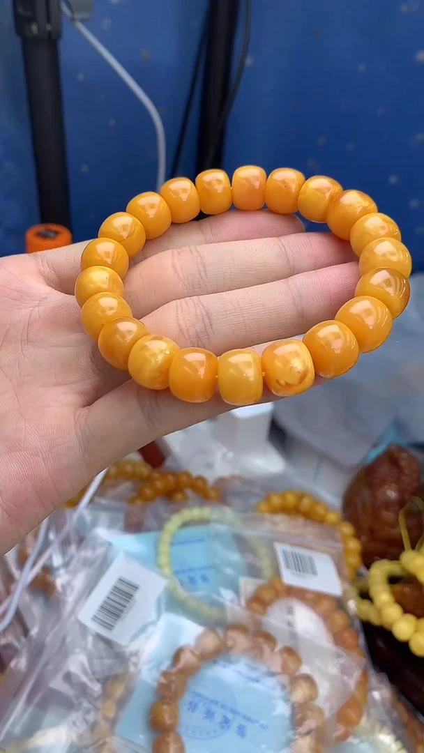 裸石琥珀未镶嵌手串卡12