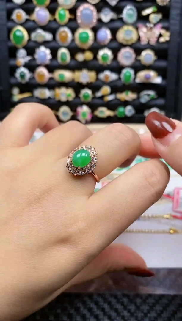 银S925镶嵌戒指翡翠426