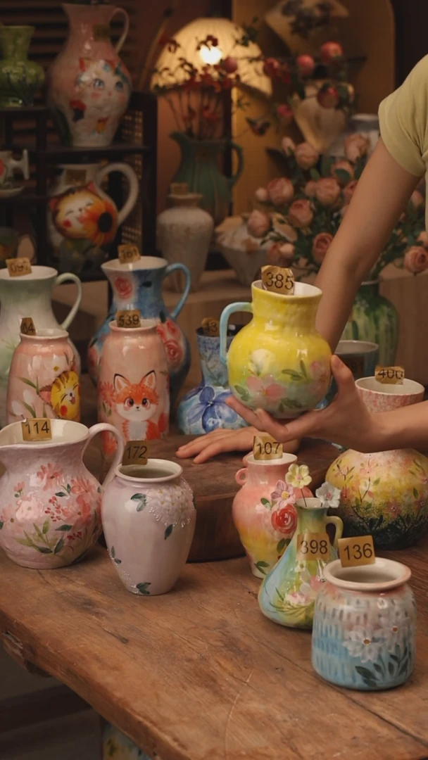 陶瓷景德镇设计师手作花器摆件侘寂风385
