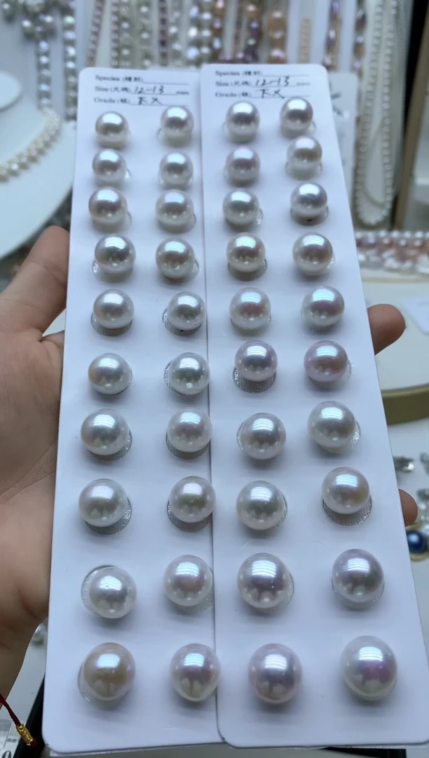 【闪购商品】淡水珍珠耳饰银S925镶嵌发其一非无暇素钉