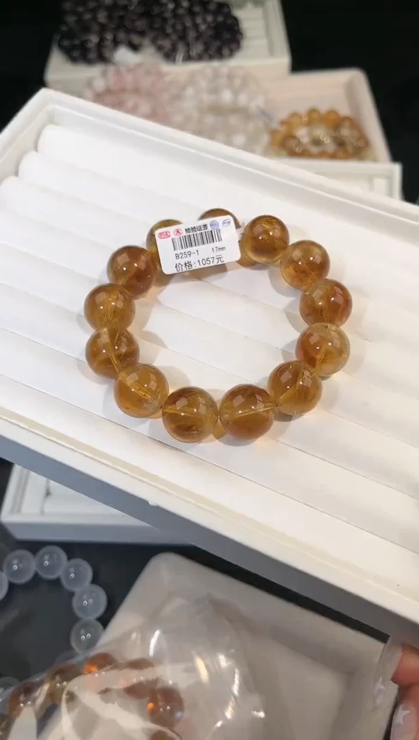 水晶手链未镶嵌多样性发一Q36黄阿赛17mm