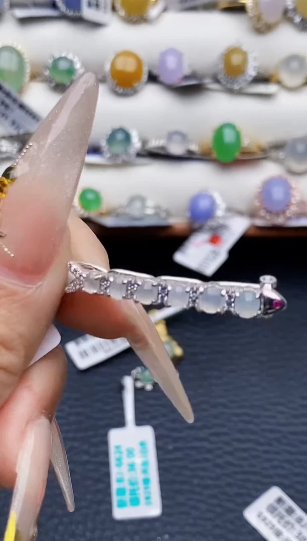 银S925镶嵌戒指翡翠4573