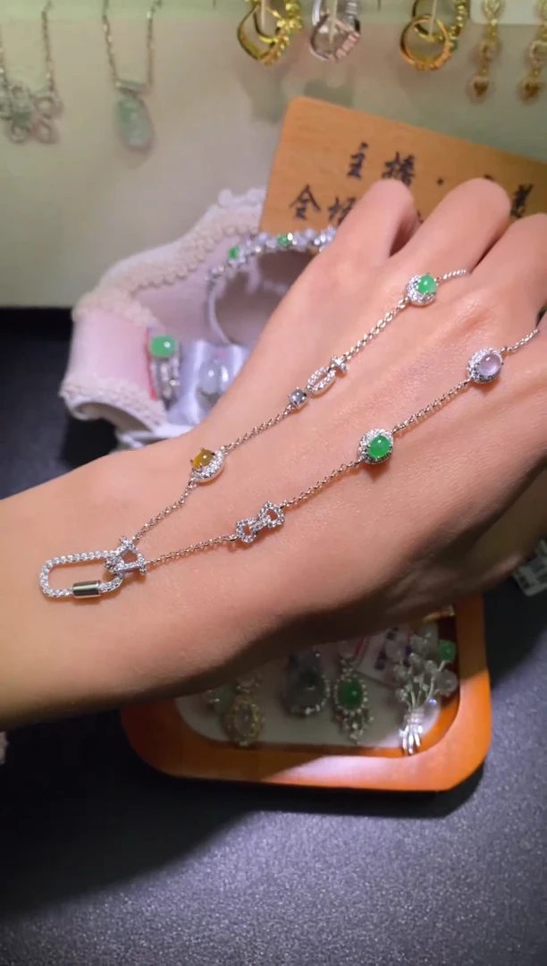 银S925镶嵌戒指翡翠074