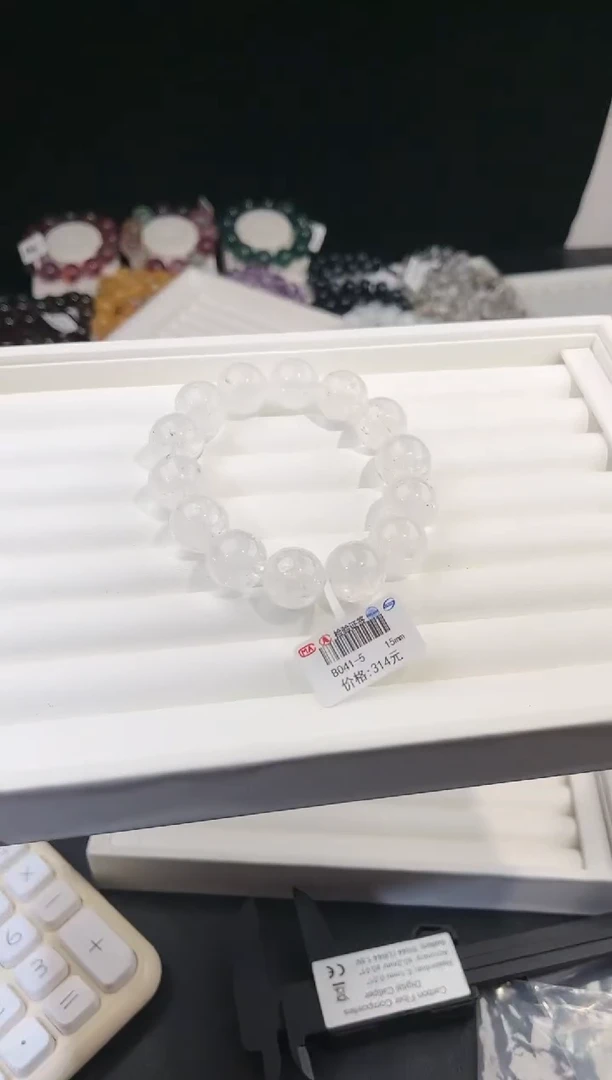 【闪购商品】水晶手链未镶嵌多样性发一Q100白阿塞15mm