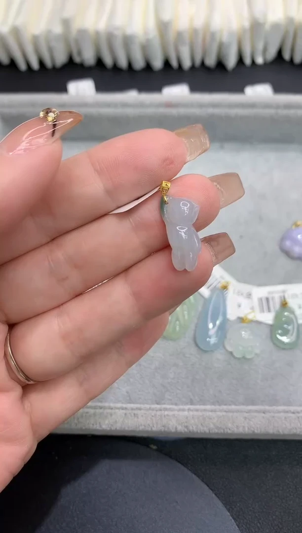 吊坠(不含链)18K金镶嵌翡翠111