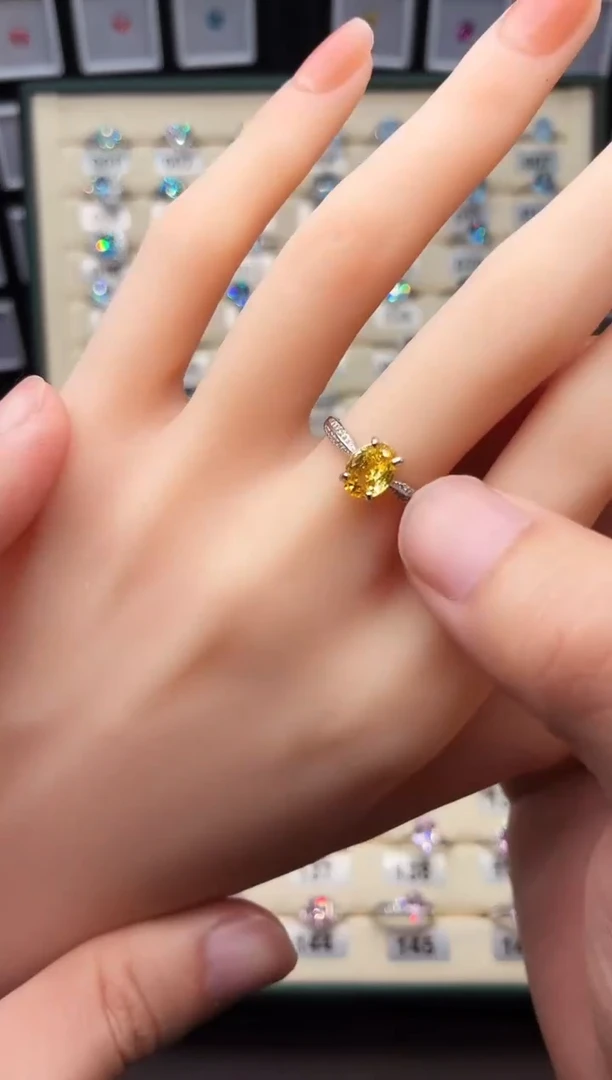 戒指彩色蓝宝石银S925镶嵌00001