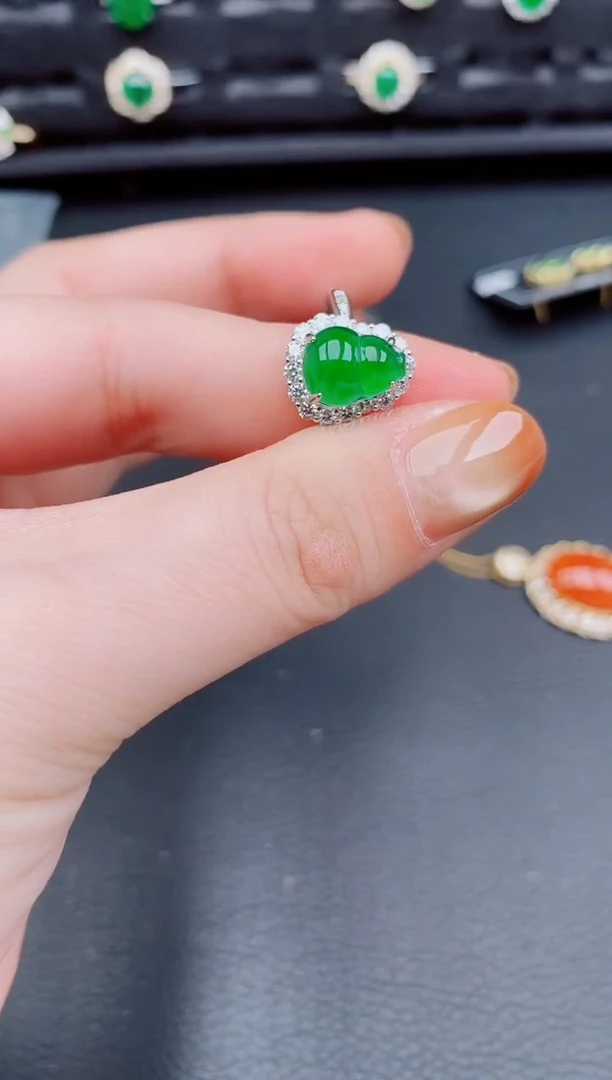 【闪购商品】翡翠戒指银S925镶嵌天然a货翡翠550
