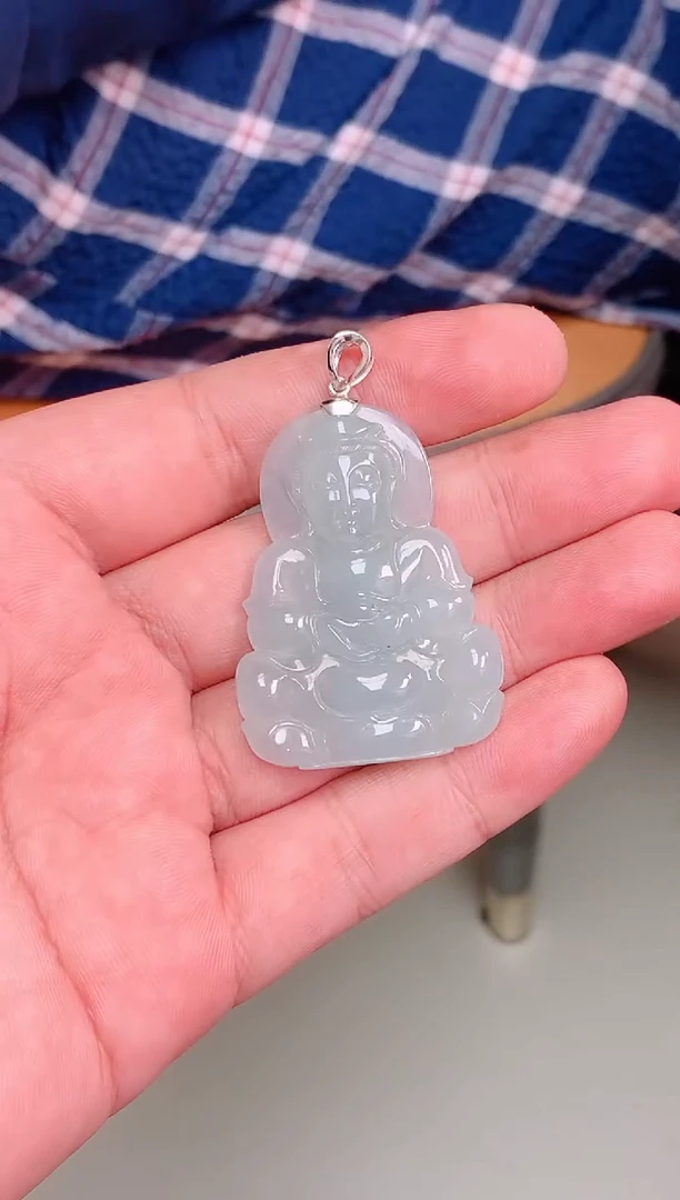 吊坠(不含链)18K金镶嵌翡翠18.8g天然翡翠18k金镶嵌