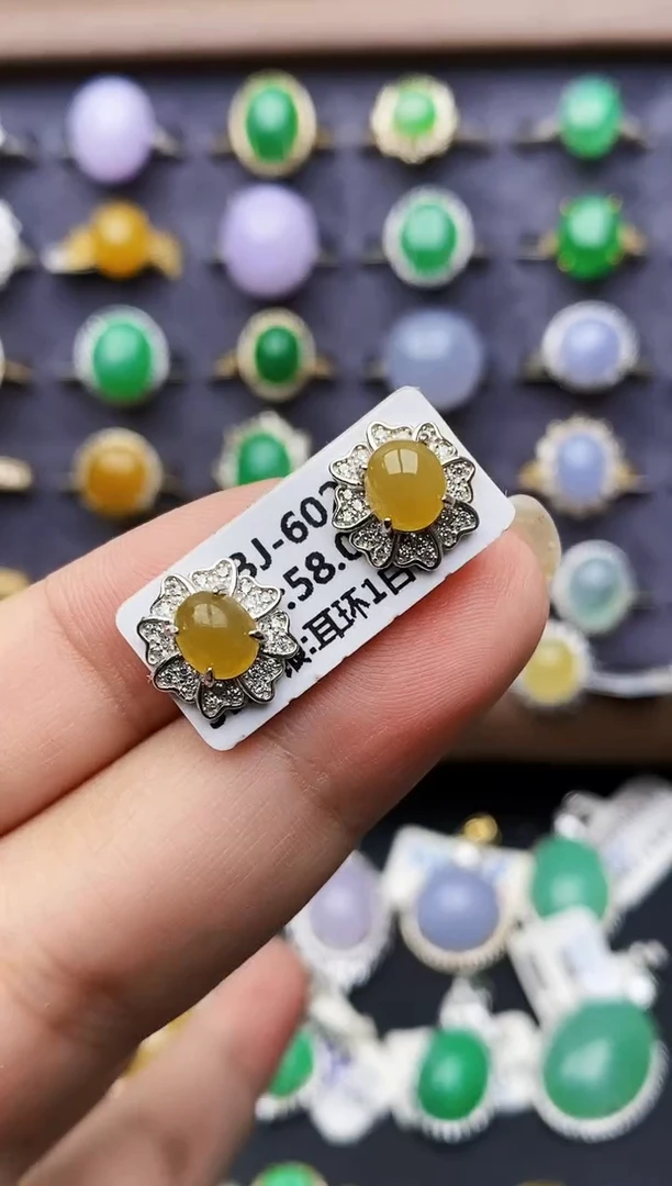 银S925镶嵌戒指翡翠1683