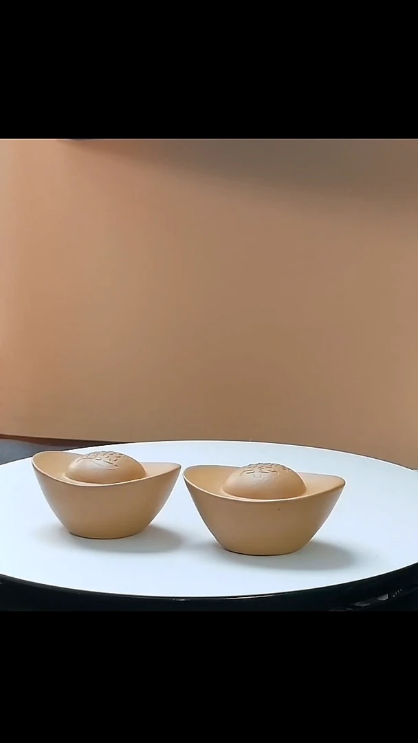 摆件紫砂蟹黄泥元宝摆件 1对