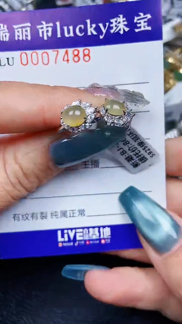 颈饰银S925镶嵌翡翠7488