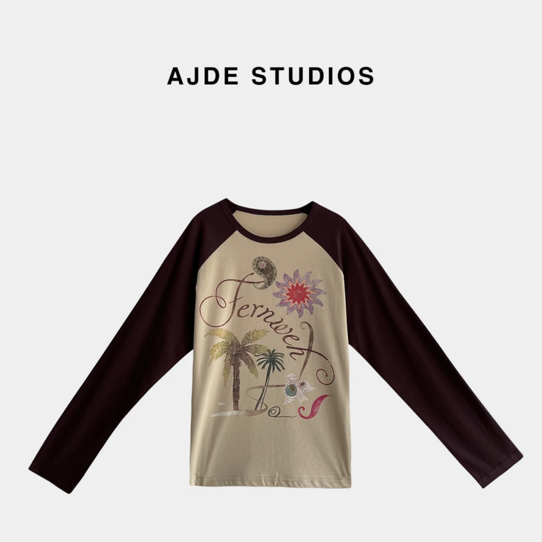 AJDE｜棕榈撞色长袖 01拼色长袖T恤常规休闲