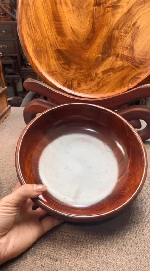 【闪购商品】大果紫檀（缅甸花梨）木艺缅花木碗