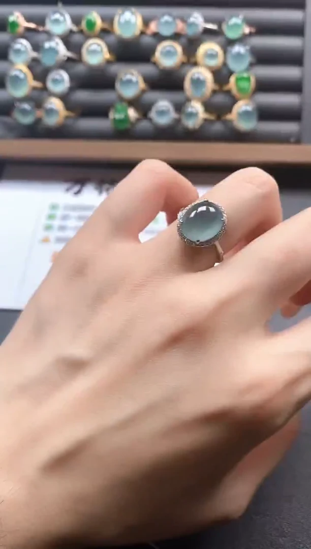 银S925镶嵌戒指翡翠51511