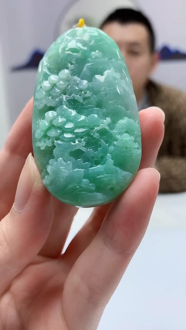 【闪购商品】定制翡翠未镶嵌4812zm-毛货挂件山水40