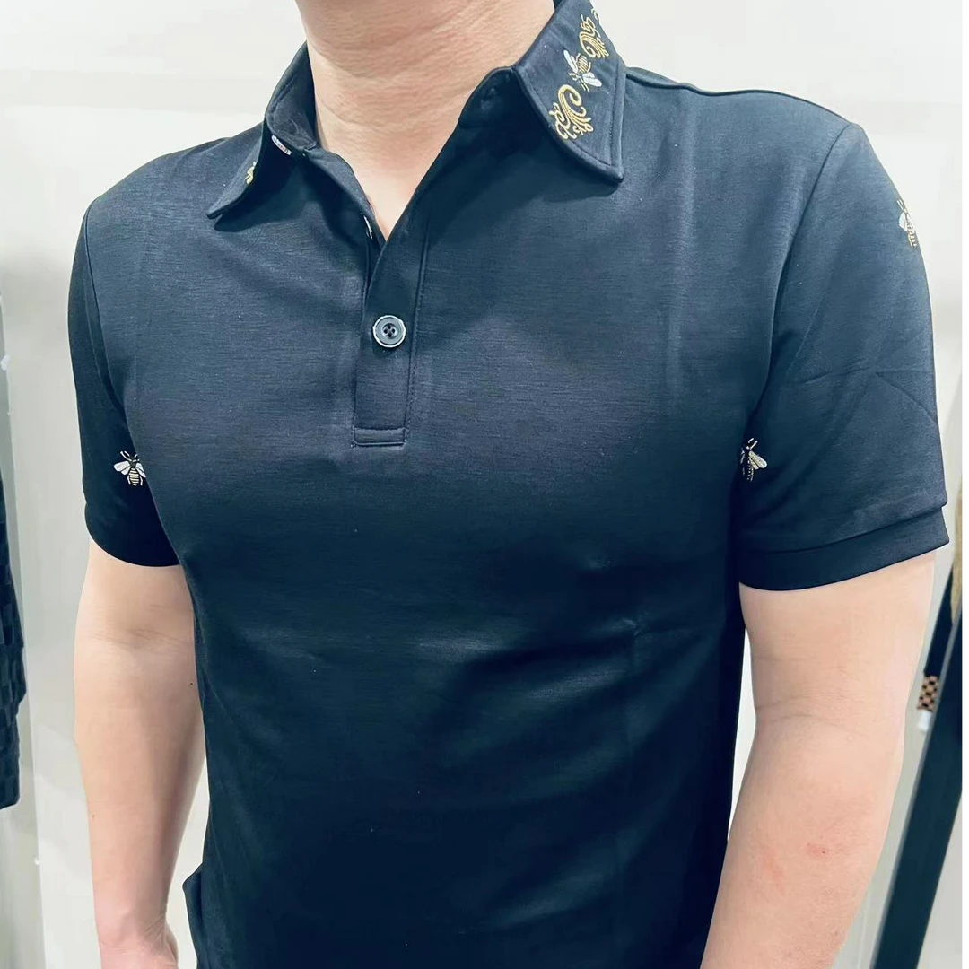 【下单备注编码】修身短袖Polo衫欧货翻领T恤高品质时尚潮流轻奢