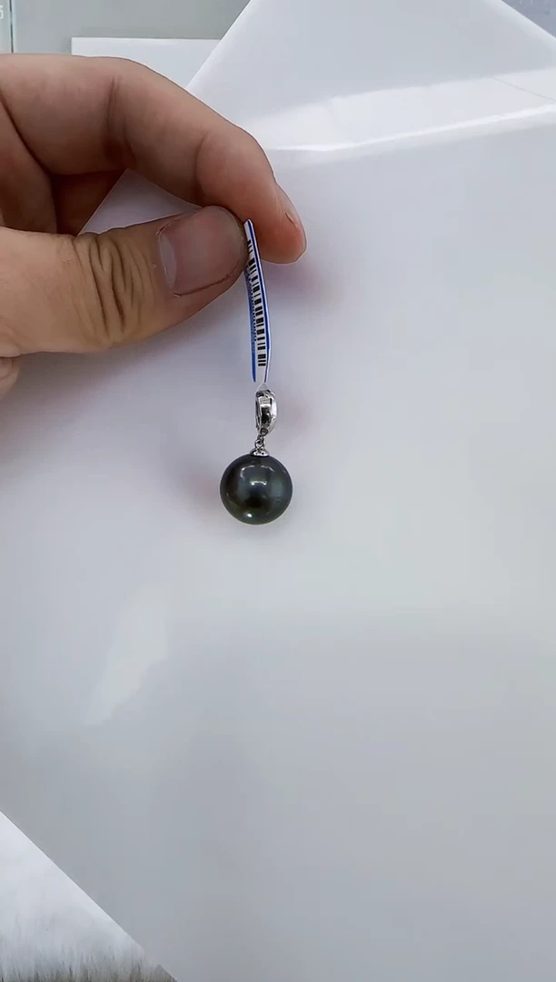 银S925镶嵌海水珍珠DA大溪地珍珠吊坠14-15 y316
