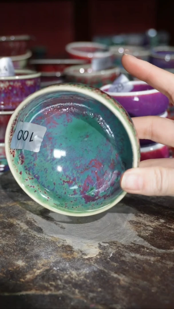 摆件陶精品窑变钧瓷茶器