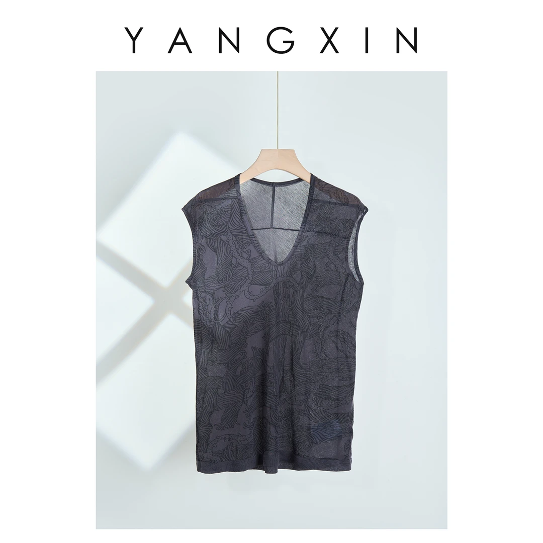【无龄·杨昕】“个性纹理”早春新款无袖运动背心T恤SS02044