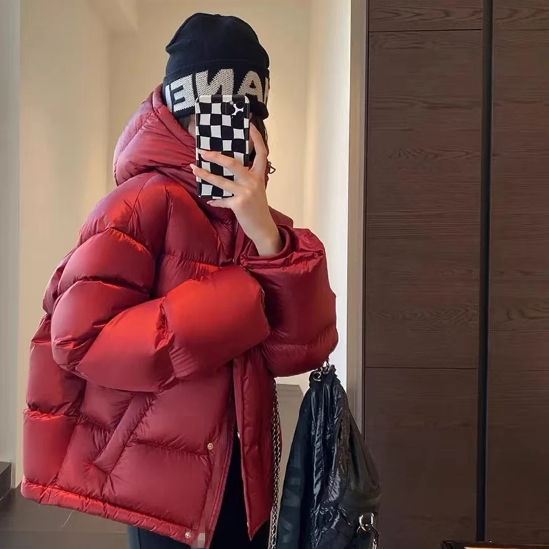 韩版宽松短款加厚百搭时尚新国标云朵三防羽绒服连帽女