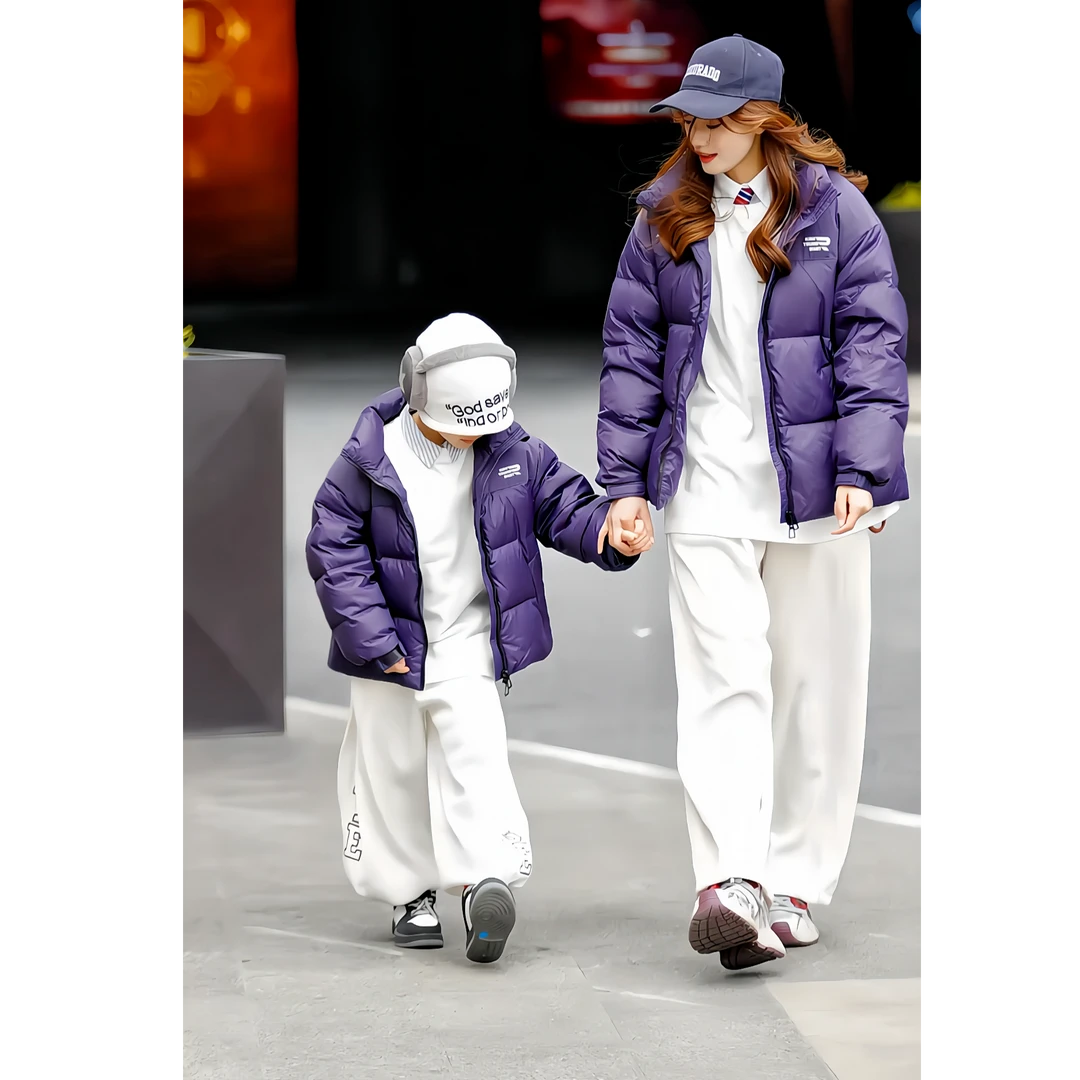 Eye gauge 新款宽松立领短款时尚男女同款儿童羽绒服1012