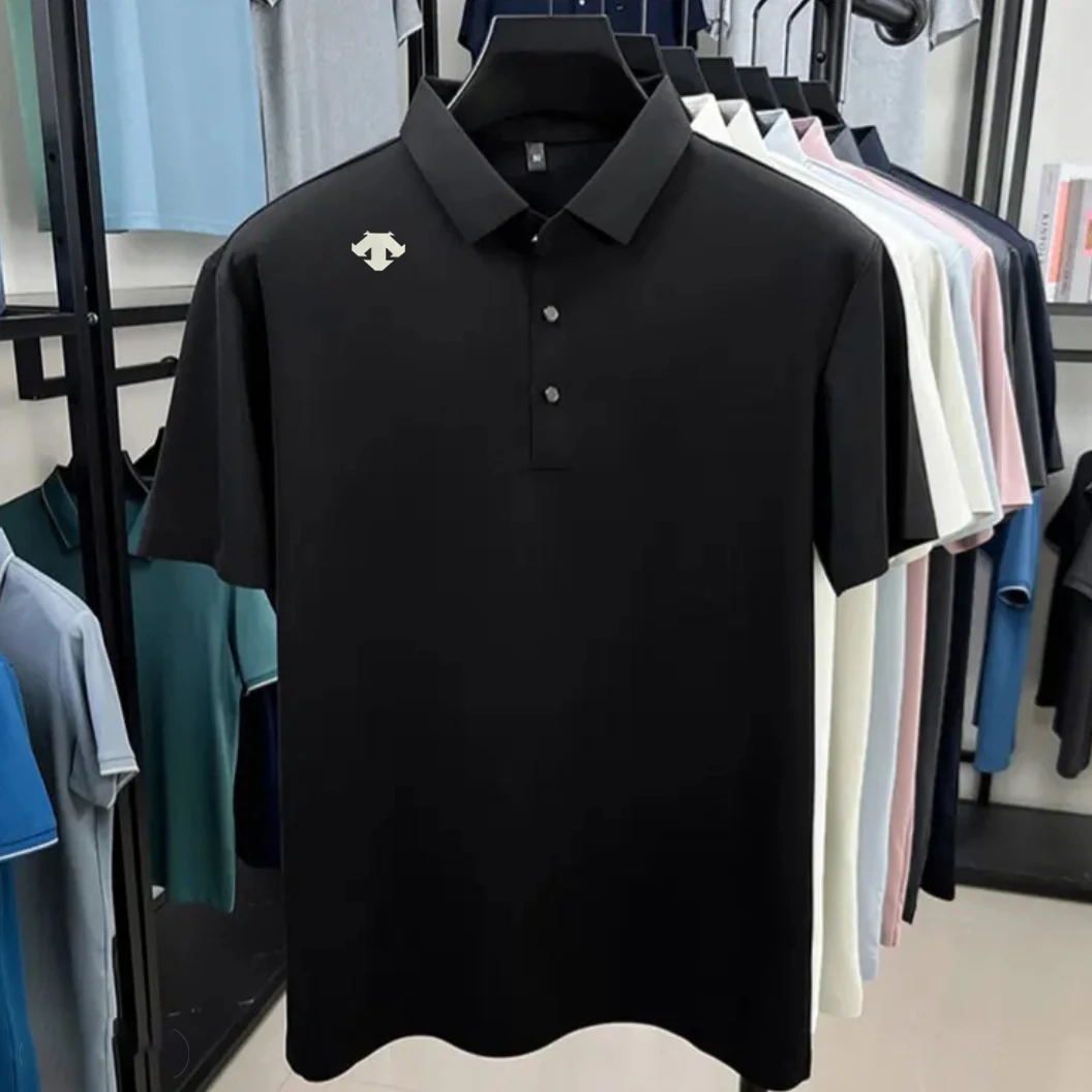 【奥莱撤柜】冰丝男士轻奢翻领POLO衫夏季休闲薄款短袖恤潮舒适速干