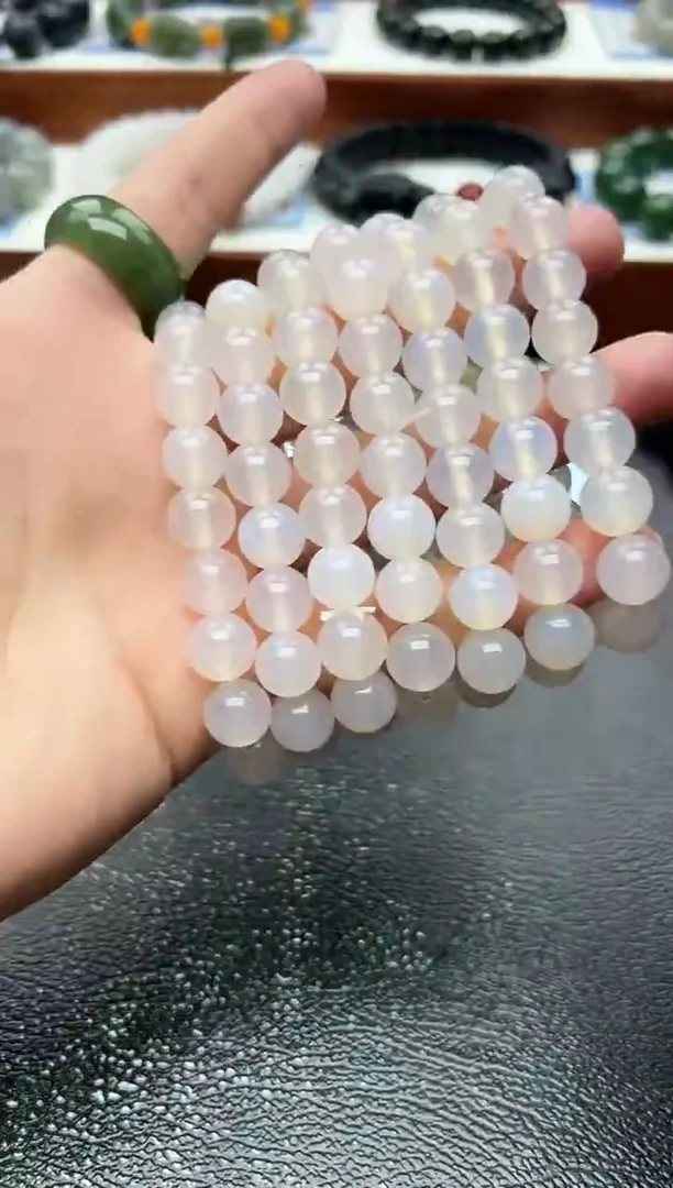 未镶嵌手链玛瑙/玉髓白玛瑙卡10精品手串