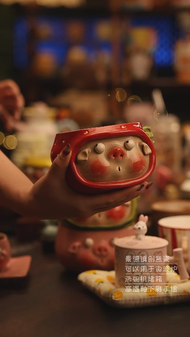 陶瓷景德镇可爱陶瓷釉下彩绘设计师款