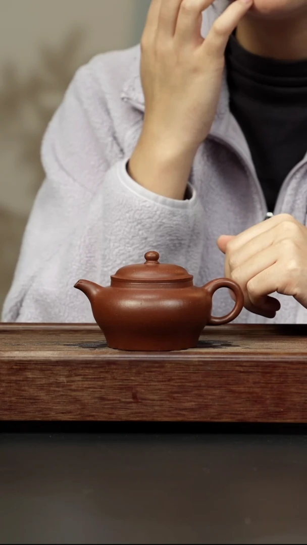 紫砂茶壶红降坡 高潘 180cc左右